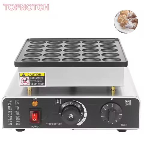 Commercial 25 Holes Dutch Poffertjes Grill Mini Pancake Machine Electric Pancake Maker Muffin Grille