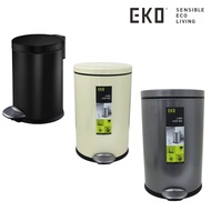 EKO Luna Stainless Steel Step Bin With Soft Closing Lid Ø21x27.2xH29cm 5L - Black / Cream / Titanium