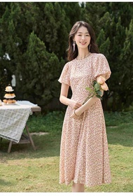 Đầm Lụa Maxi Hàn Quốc Nữ Tay Phồng Gợi Cảm - Váy Dài - M96