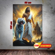 HIASAN DINDING HARIMAU PUTIH SILIWANGI BA167 /POSTER CETAK HARIMAU/POSTER PRABU SILIWANGI/BISA COD