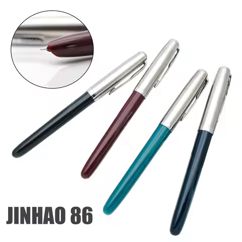 Jinhao 86 Resin Classic Fountain Pen Silver Cap Extra Fine Nib 0.38mm Ink Pen students gift office s
