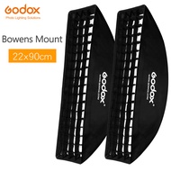 Godox 2Pcs 9inch x 35inch 22x90cm Bowens Mount Honeycomb Grid Softbox for Photography Studio Flash