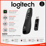 LOGITECH R800 LASER PRESENTER POINTER GREEN 2.4GHZ WITH LCD DISPLAY FOR TIME TRACKING / UP TO 30M RA
