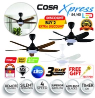 [NEW 2022] Alpha Cosa Xpress LED 54"/40" 3 Color LED Remote Ceiling Fan