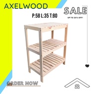 Multi-purpose shelf, wooden shelf, 3-tier shelf, dispenser shelf, 3-tier shelf