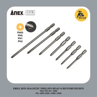 ANEX Drill Bits Magnetic Phillips Head Screwdriver Bits ( PH00 | PH0 | PH1 - 65MM || PH2 - 65MM | 82