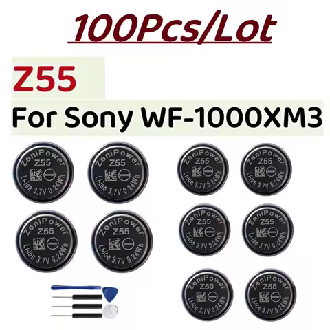 100Pcs Original Z55 CP1254 Battery For Sony WF-1000XM3 SP600N SP900 SP700N Bluetooth Earphone Batter