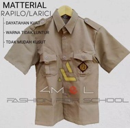 BAJU KEMEJA PRAMUKA SD SMP SMA DAN GURU LAKI LAKI LENGAN PENDEK KAIN RAPILO LARICI