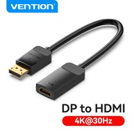 Vention Display Port To HDMI Cable 4K 30HZ Display Port Male To HDMI Female Converter For PC Laptop Projector Monitor TV DisplayPort 2K 1080P 60HZ DP To HDMI Cable Adapter ความยาว 15 ซม