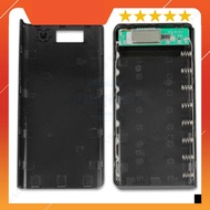 8-Piece 18650 MicroUSB Backup Battery Charger Box, Black Plastic Case, LCD Display IoT Maker 90 IoT 