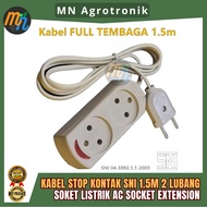 Cable SNI 1.5 m 2-Hole AC Electrical Socket Extension Socket Extension Plug