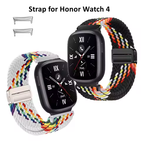 Magnetic Loop Strap for Honor Watch 4 Band Braided Loop Elastic Replacement Wristband for honor watc