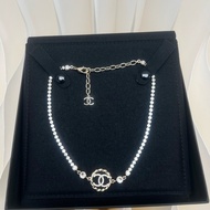 Chanel 23b 圓形雙c水鑽短項鍊