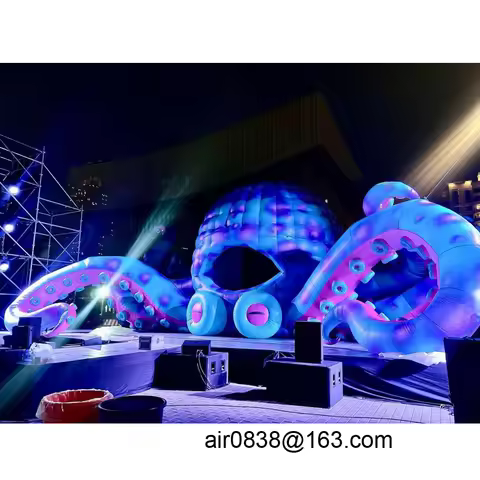 10m Inflatable Octopus Dj Stage Booth Giant Inflatable Octopus With Blower For Ocean Event Decoratio