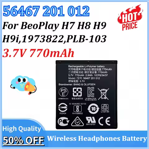 56467 201 012 3.7V 770mAh Wireless Headphones Battery For BeoPlay H7 H8 H9 H9i 1973822,PLB-103 Digit