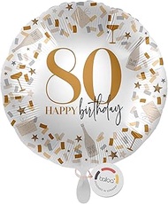 XXL Foil Balloon 80, Large Helium Balloon for 80th Birthday, Gift for Women or Men, Decoration for R
