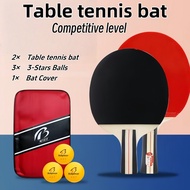 3-Stars Ping Pong Bat Set Table Tennis Bat Racket Free Ping Pong Ball Cover Edge