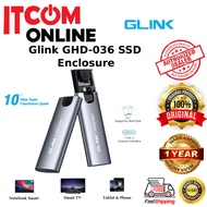 GLINK M.2 NGFF/M.2 NVME USB3.2 GEN2 TYPE-C TO TYPE-C ENCLOSURE (GHD-036) SILVER