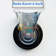 6 Inch Rubber Wheels Dead Caster Wheels Flat Wheels