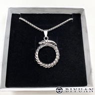 [OBIYUAN] Necklace Year Of The Dragon Ring Pendant Gift Titanium Steel Jewelry [SR67]