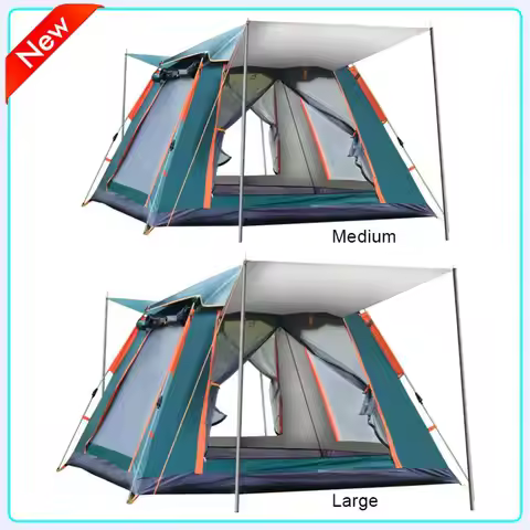 2.4m Tent One-touch Tent With Canopy Folding Camping Tent Outdoor Travel Camping Supplies Portable B