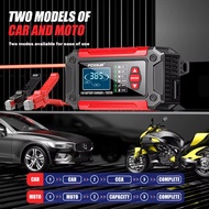 FOXSUR Car Battery Charger 12V 2 in 1 Smart Battery Tester Charger for Motor Car Repair Mode LCD Dis