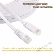 CAT6 Ethernet Cable White Flat RJ45 LAN CORER 1M/2M/3M/5M/8M สำหรับแล็ปท็อปเราเตอร์คอมพิวเตอร์
