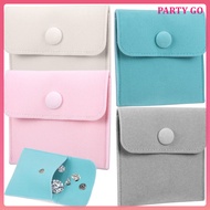 4Pcs Jewelry Pouches Flannel Jewelry Gift Bag Organizer with Snap Button for Necklaces Bracelets Ear