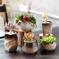 【In stock】Planter Box Container Decorative Fleshy Plant Succulent Pot Flower / Succulent Plant Pot Flower Planter Flowerpot Create Design / Succulent Bonsai Stoneware Pastoral Plai