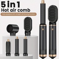 UKLISS 5-In-1 Hair Styler Hot Air Brush - Multifunctional Electric Hair Straightener & Curler With 3