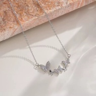 Dainty Butterfly Charm Necklace Trendy Jewelry