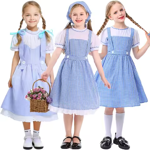 The Wizard of Oz Dorothy Costume Dress for Children Girls 4-12Y Umorden