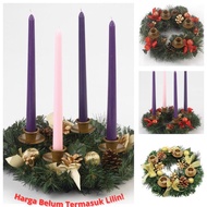 LILIN Christmas Advent Wreath Decoration 4 Candles 30cm Traditional/ ConePine