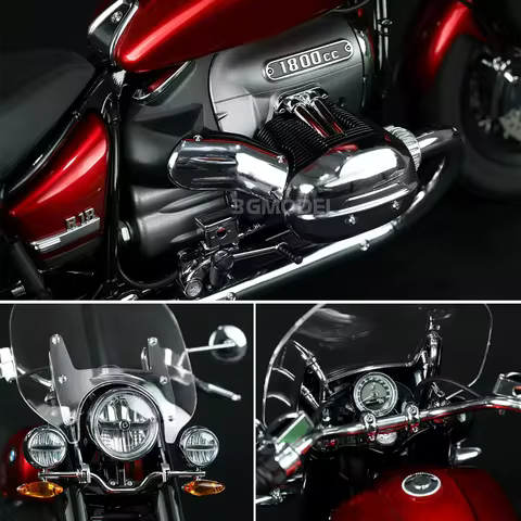 Classic Cruiser Motorcycle Pre-Colored Model Kit MENG MT-006T 1/9 Scale Mars Red BMW R18 Static Disp