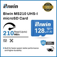 Biwin MS210 Micro SDXC SD Memory Card 256GB Up to 210 MB/s UHS-I V30 4K UHD A2 U3 SD Card for Digita