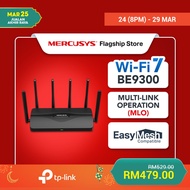 Mercusys BE9300 Wi-Fi 7 Tri Band Router MR47BE 6x High-Gain Antennas with 2.5G Ports EasyMesh (Power