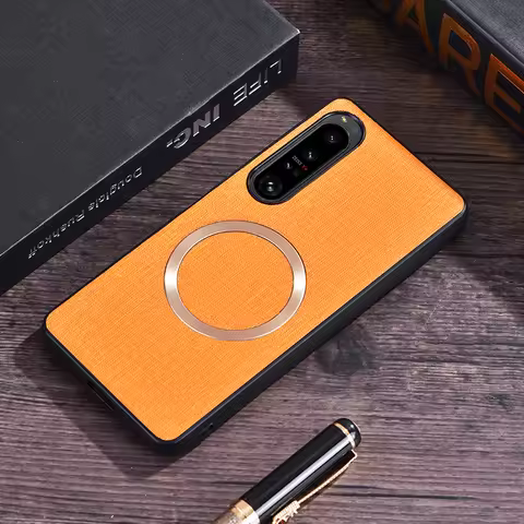Cloth Texture Case on Magnetic Wireless Charging Hard Cover For Sony Xperia 1 5 10 IV III ii VI VII
