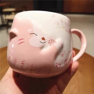 [Chuchu's Collection Club] [FOR UR] Starbucks Starbucks Cherry Blossom Cute Cat Mug Water Cup Ceramic Cup Coffee Cup Gift