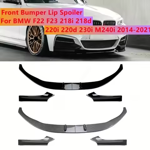 Car Front Bumper Splitter Lip Diffuser For BMW 2 Series F22 F23 220i 220d 230i M240i M Sport 2015-20