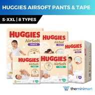 HUGGIES AirSoft Pants & Tape - M/L/XL/XXL, Breathable, Leakproof, Overnight Absorbency