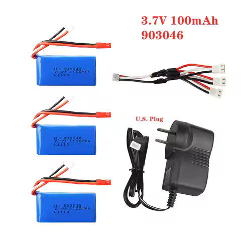 3pcs/lot 7.4V 1100mAh 903048 Li-Po Battery Helicopter for WLtoys A949 A959 A969 A979 V912 V913 V353 