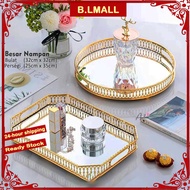 Mirror Tray Metal Gold Jewelry Tray Makeup Snack Tray Fruit Tray Dulang Cermin Dulang Hantaran