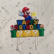 [SG Seller] Super Mario Acrylic Cake and Cupcake Topper Set Birthday Party Decoration Theme