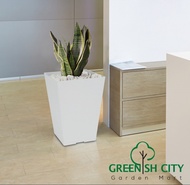 GNC - FELTON Square Flower Pot  2453 With Square Pot Saucer 2505 Pasu Bunga dan Sayur Dengan Pasu Pi