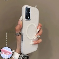 Case For OPPO A16 magnetic suction function 2in1 jelly phone case