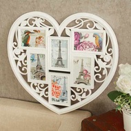 European Photo Wall Creative Combination Hanging Wall Photo Frame 6 Slot 4R(6 Inch) Conjoined Heart 