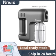 Novix Local Ready Stock 380ml Nano Mist Sprayer Gun Wireless Blue  Light Disinfection Spray Handheld Portable Nano Spray