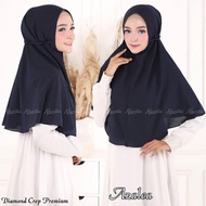 Instant Hijab Nazila Azalea navy pet antemTALI Ruffled Khimar/ fashion Hijab/ Drawstring Khimar/