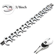 【RIN】10Pcs 3/8Inch Drive Crowfoot Wrench 10 to 22mm Metric Foot Open End Spanner