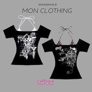 Y2K Off Shoulder Top BLACK Off 2 SIDES - Y2K Off Shoulder Top